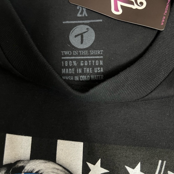 T.I.T.S. Two in the Shirt USA America Black Men’s 2XL XXL - Picture 3 of 4